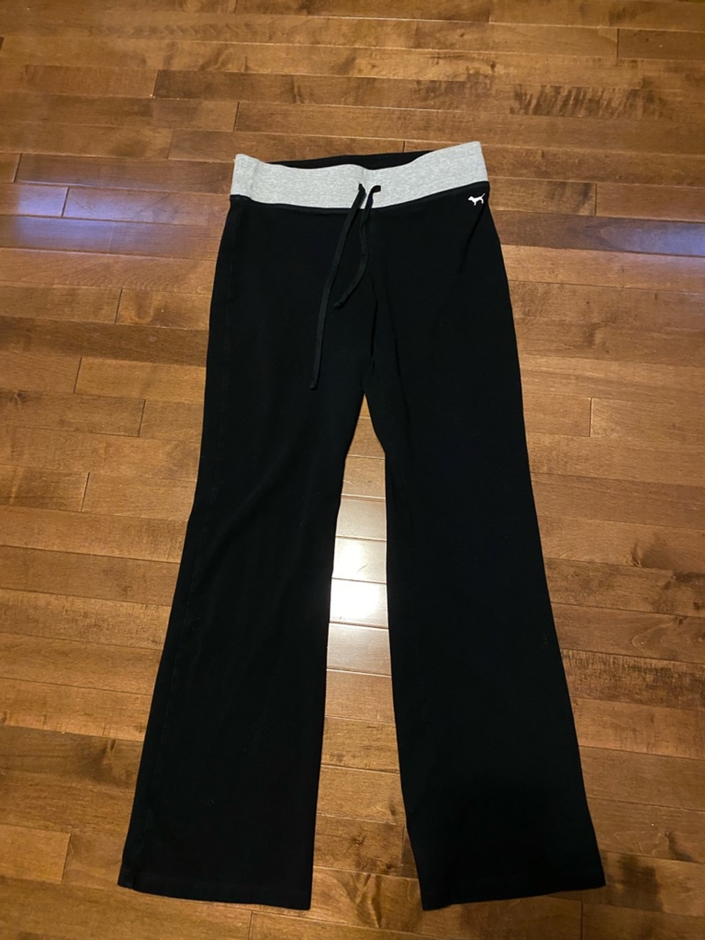 Victoria's Secret Black Sweatpants with Gray Waistband